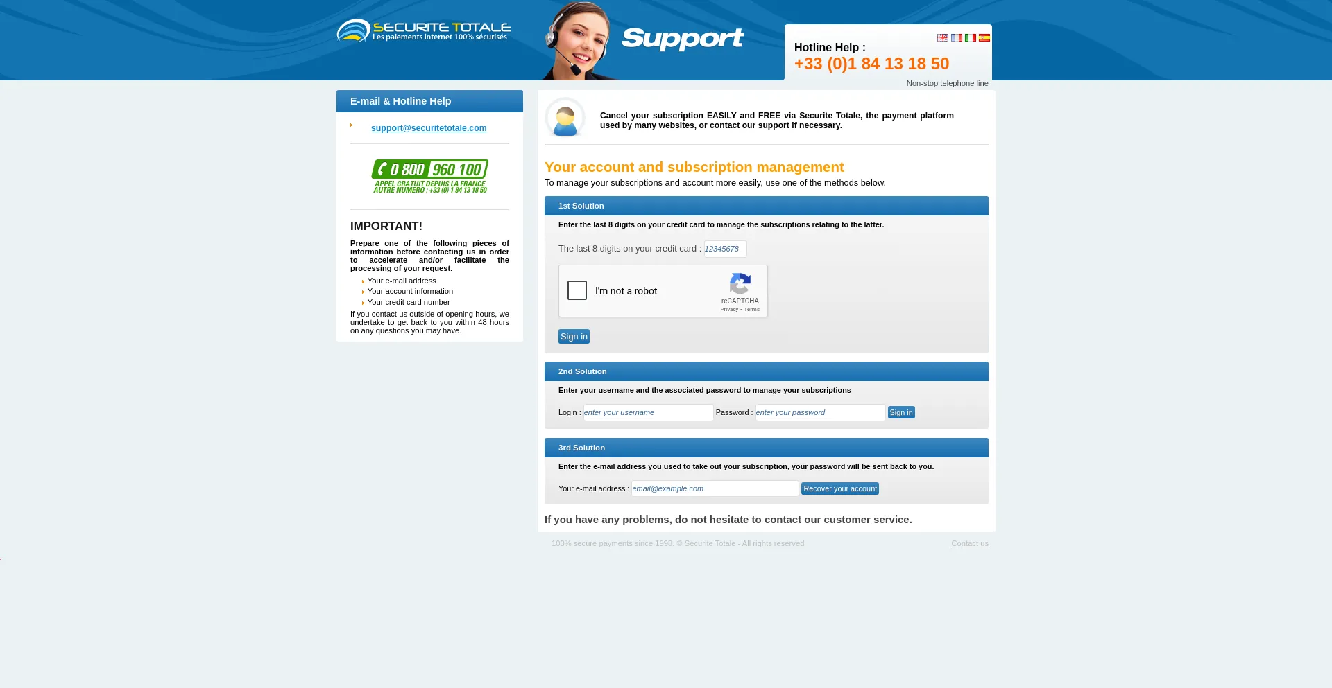 Website screenshot of Secure.plansympa.com