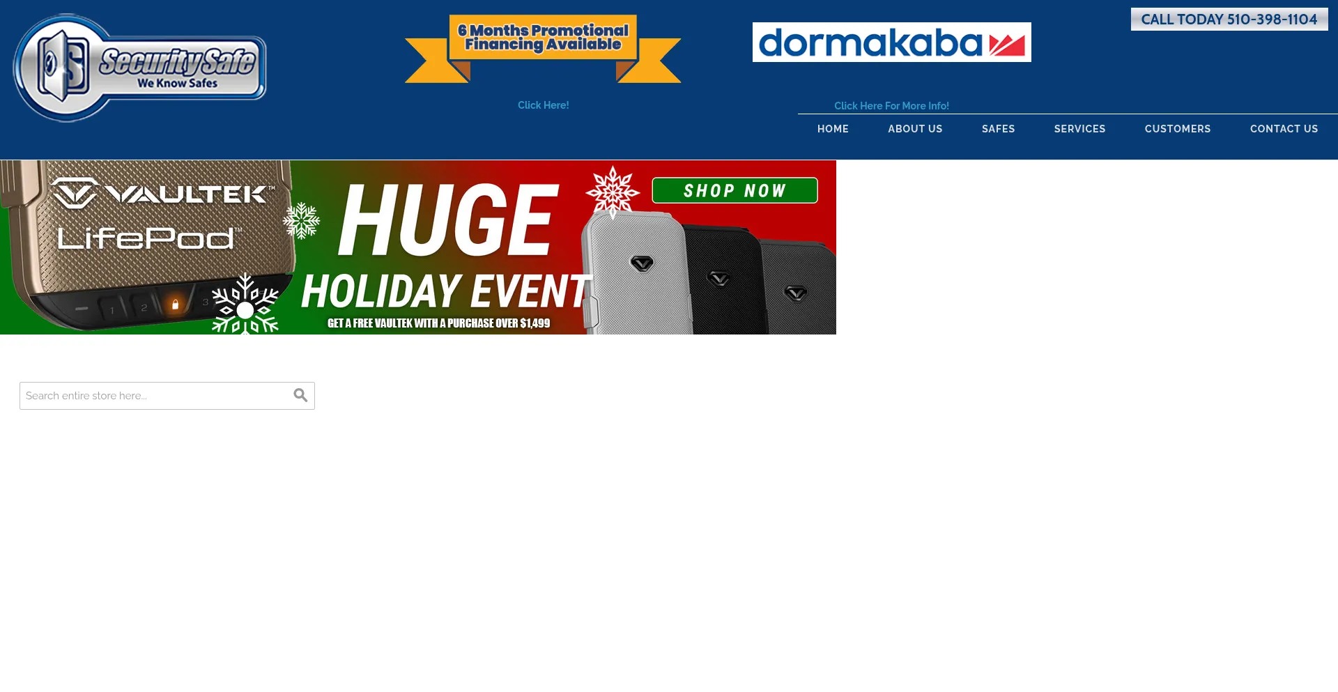 Website screenshot of Securitysafeusa.com