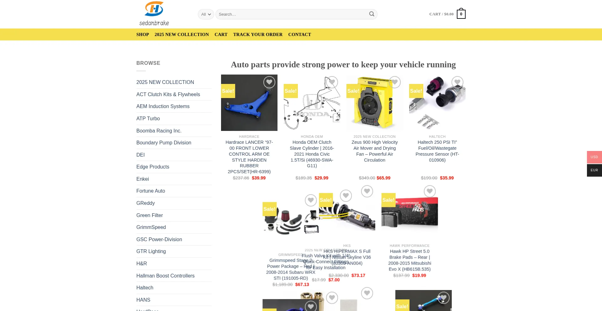 Website screenshot of Sedanbrake.com