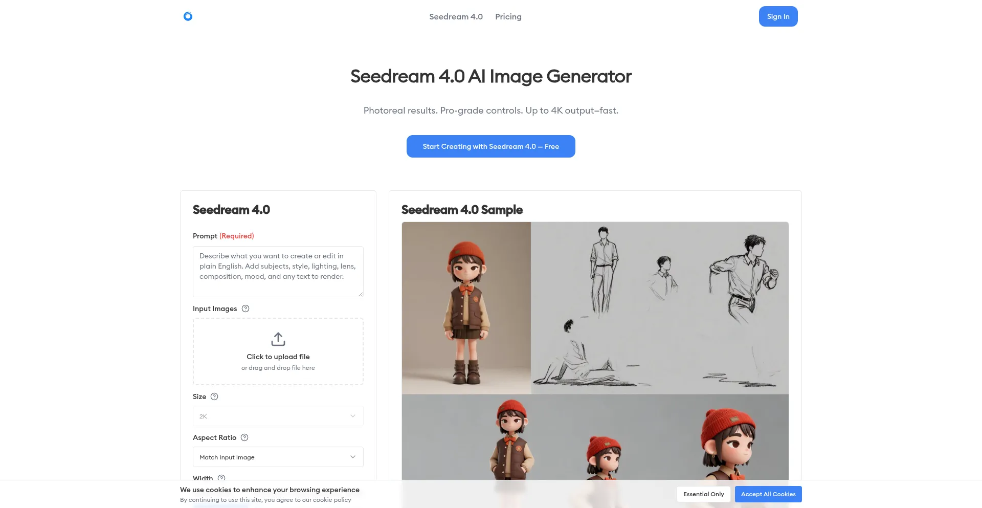 Seedream4.io Screenshot