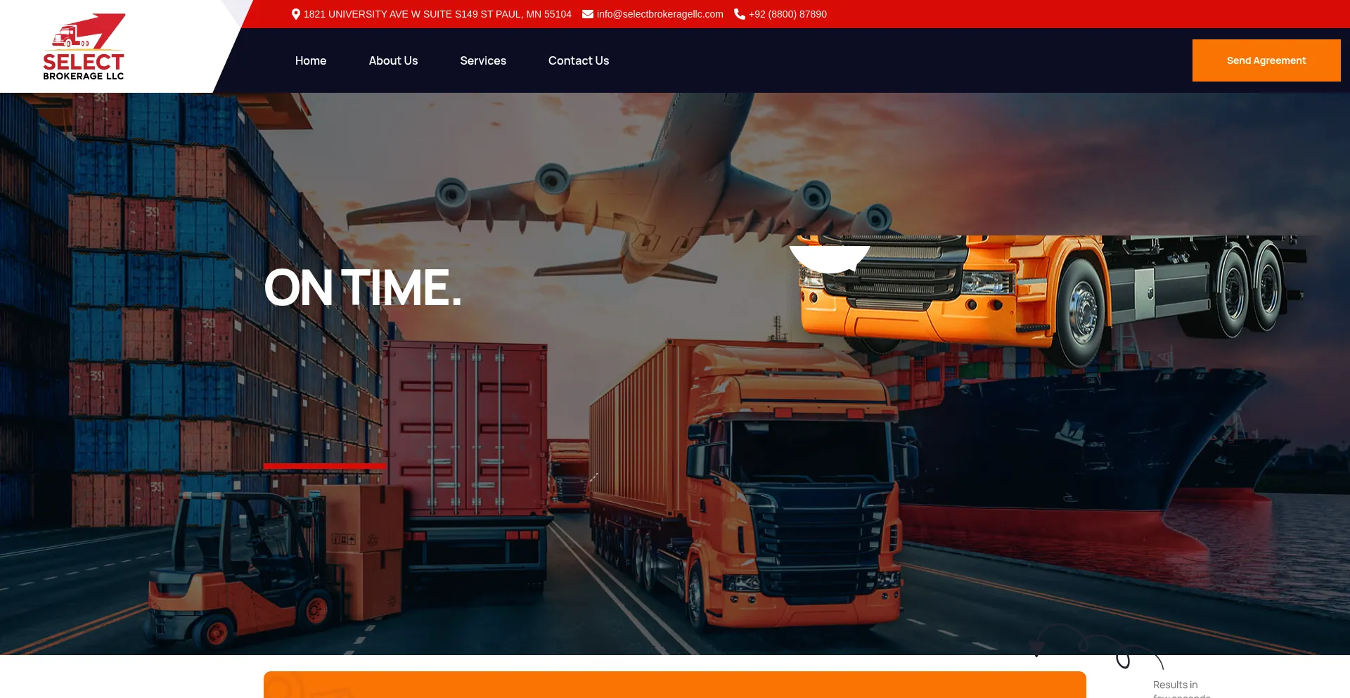 Website screenshot of Selectbrokeragellc.com