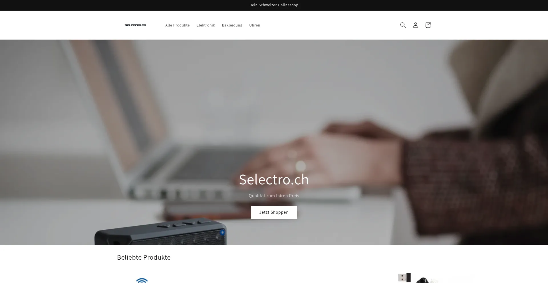 Website screenshot of Selectro.ch