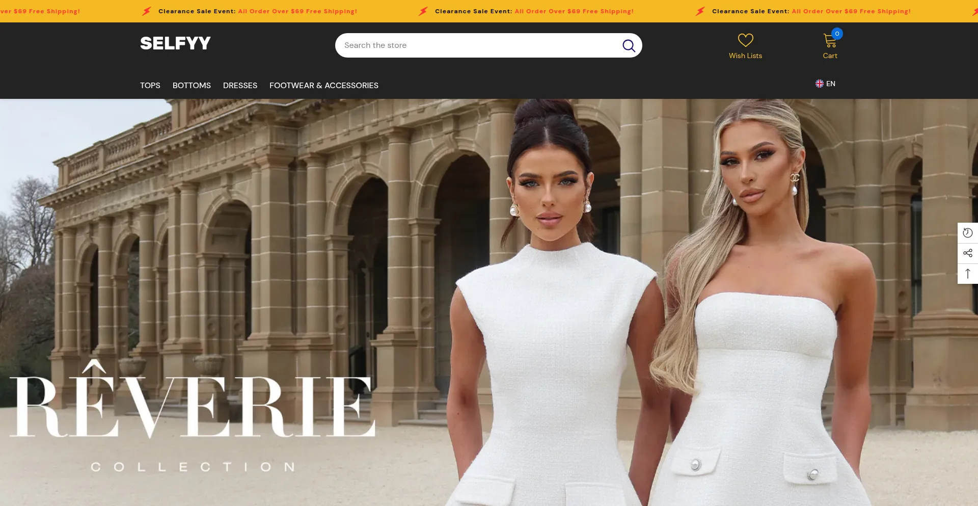Website screenshot of Selfyy.com