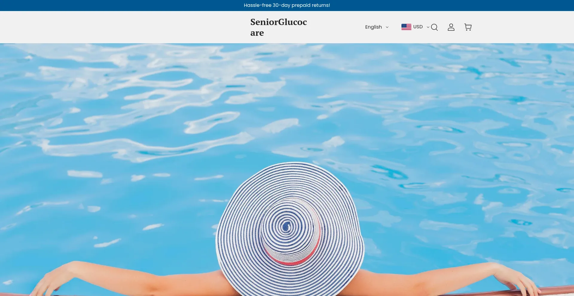 Website screenshot of Seniorglucocare.com