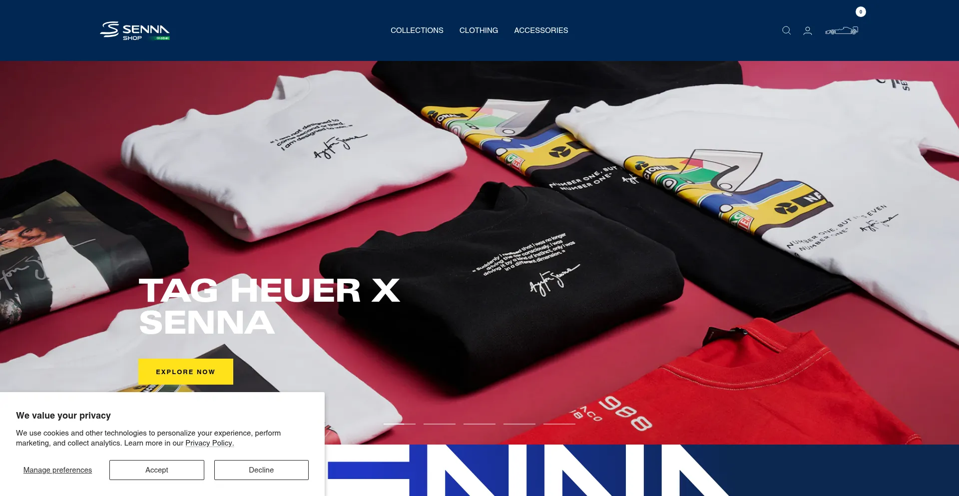 Website screenshot of Sennashop.com