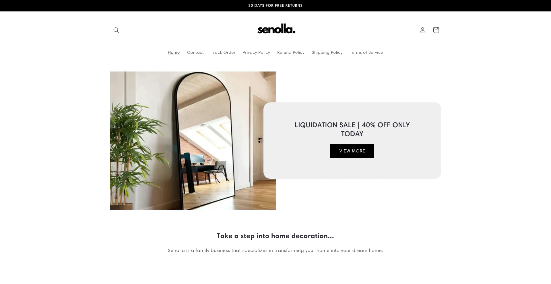 Website screenshot of Senolla.com