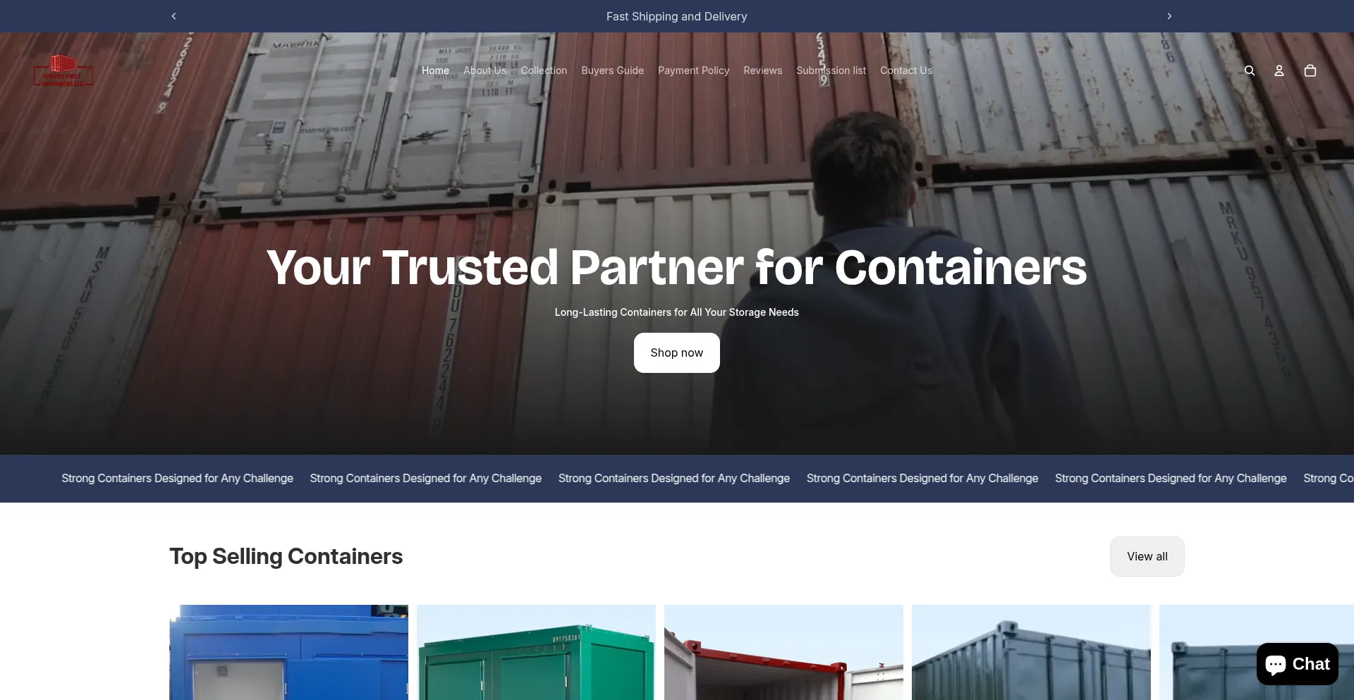 Website screenshot of Service-firstcontainers.com