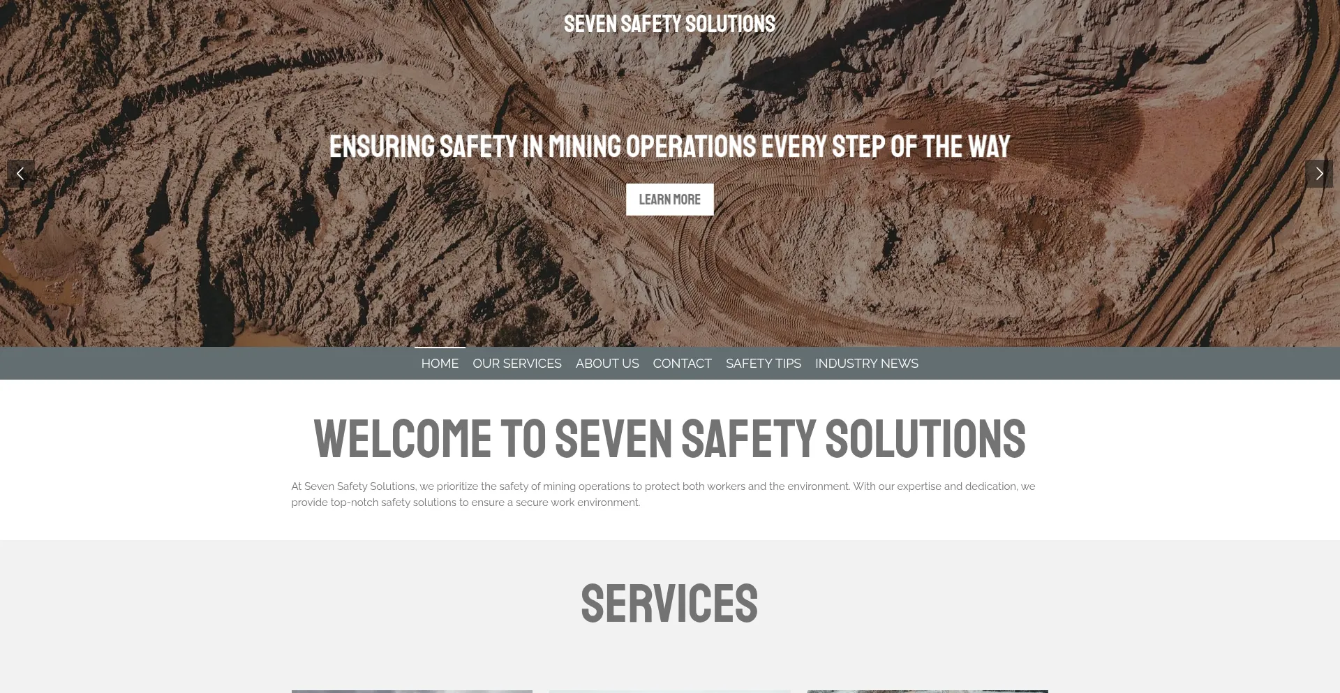 Website screenshot of Seven-safety-solutions.com