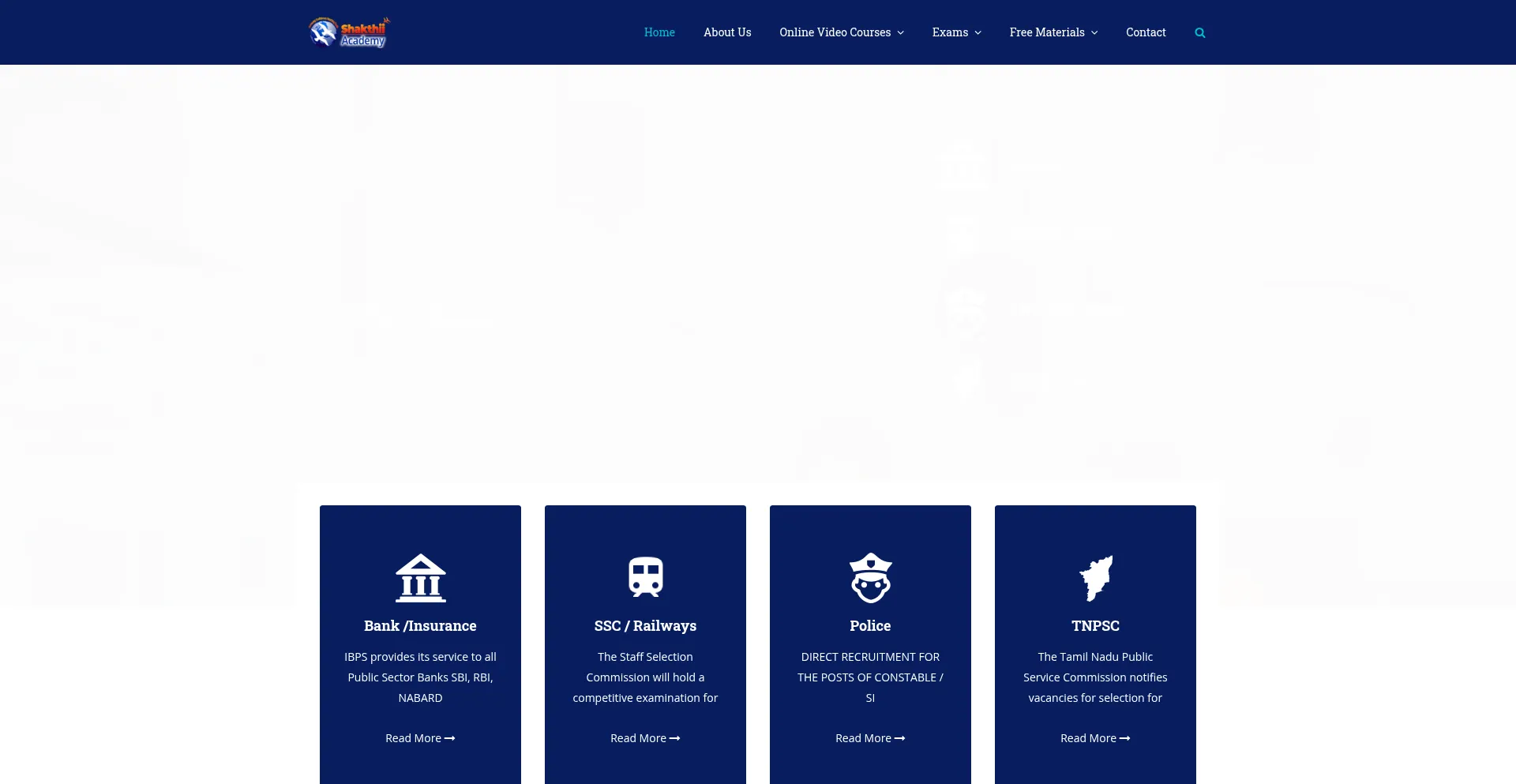 Website screenshot of Shakthiiacademy.com
