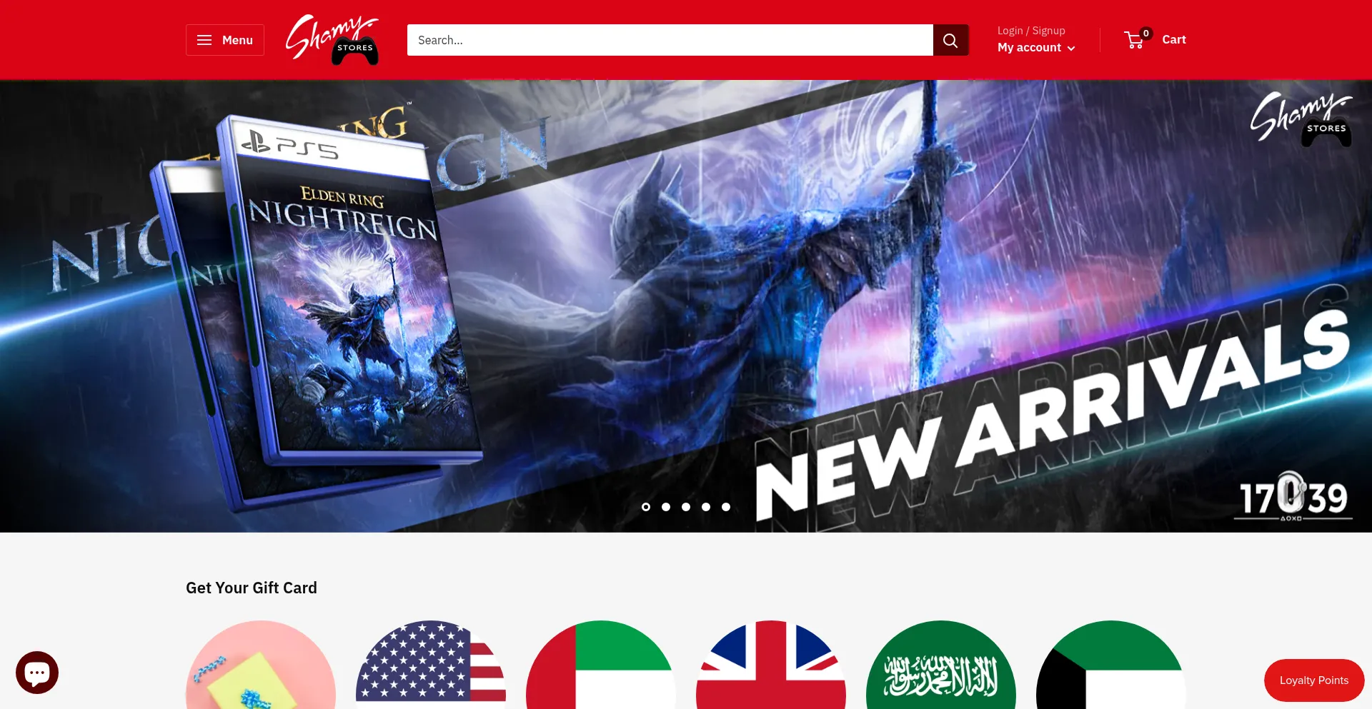 Website screenshot of Shamystores.com