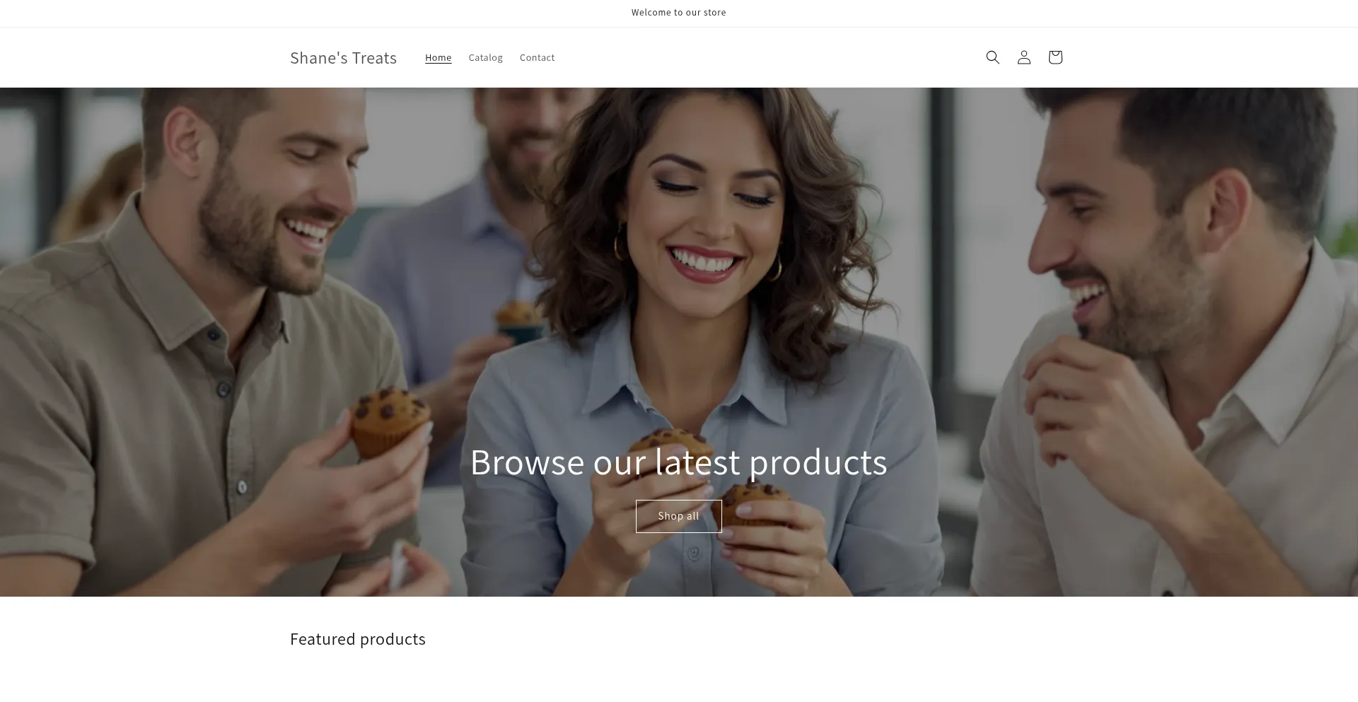 Website screenshot of Shanestreats.com