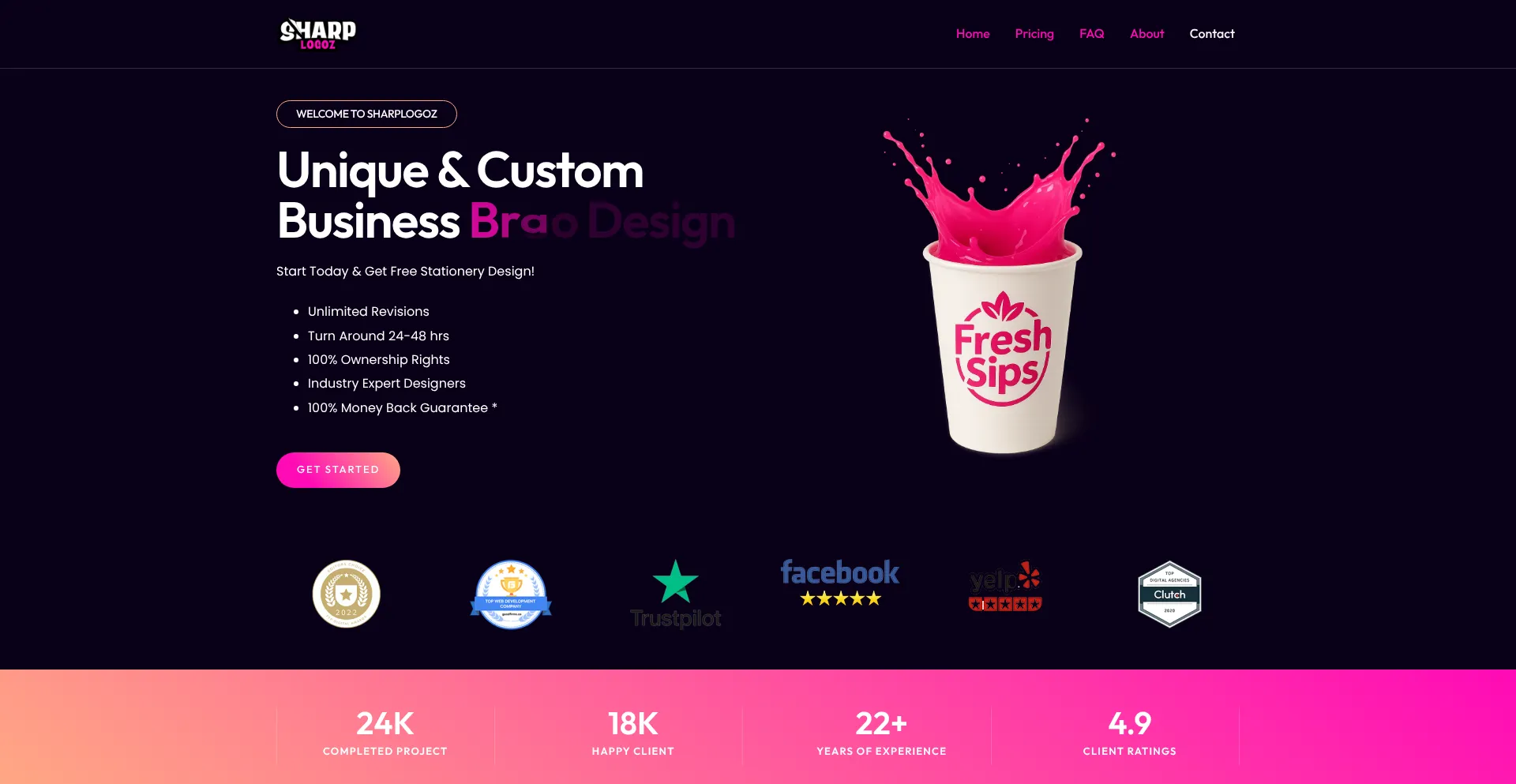 Website screenshot of Sharplogoz.com