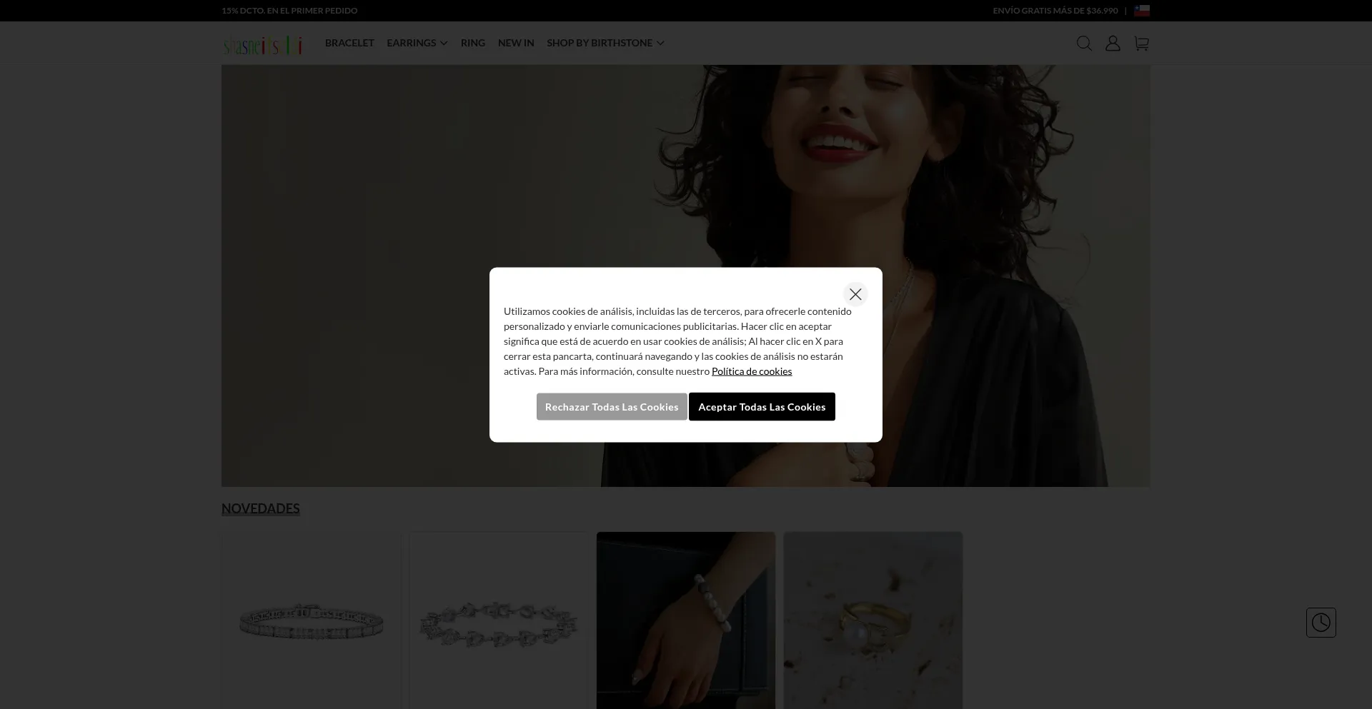 Website screenshot of Shasneifseldi.shop
