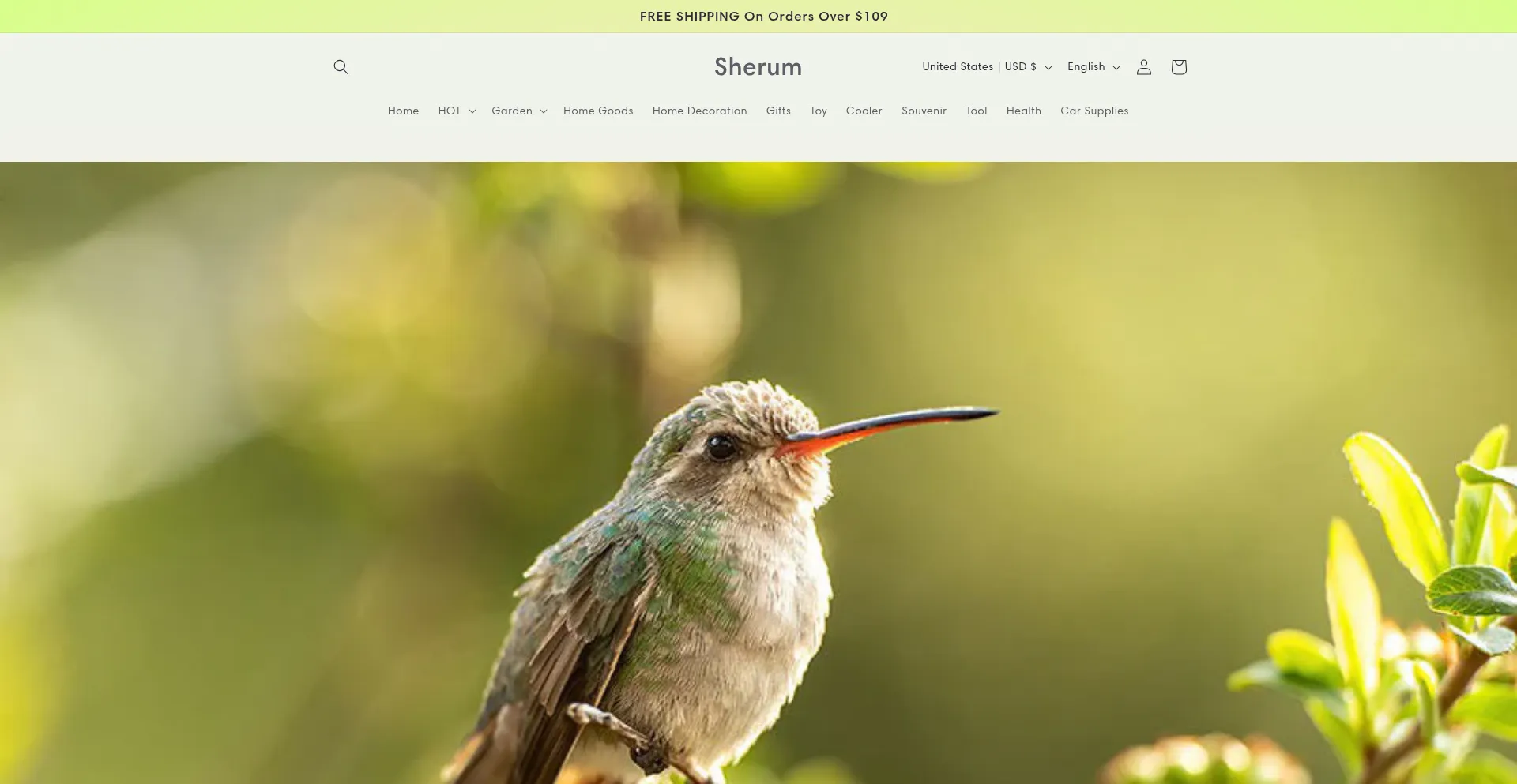 Website screenshot of Sherum.com