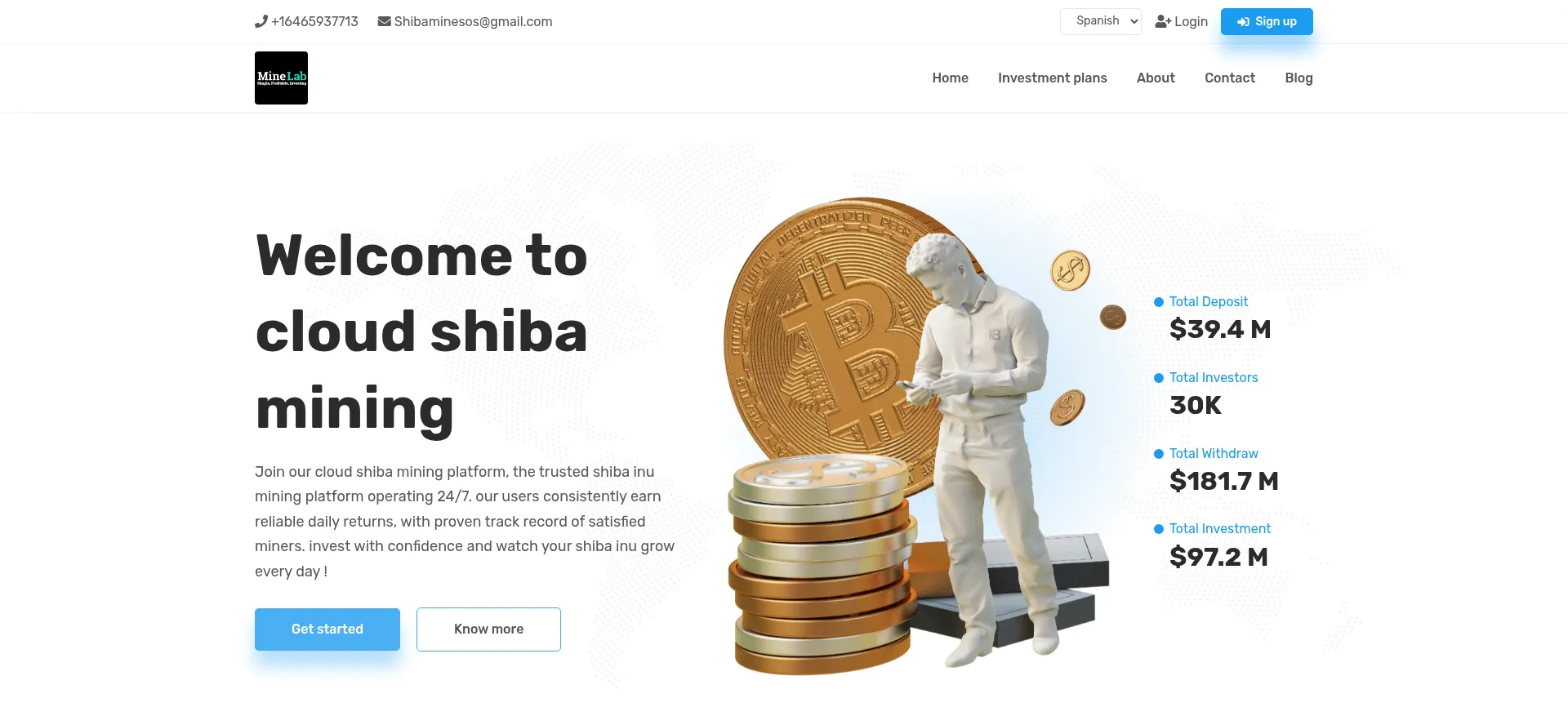 Website screenshot of Shibamine.com