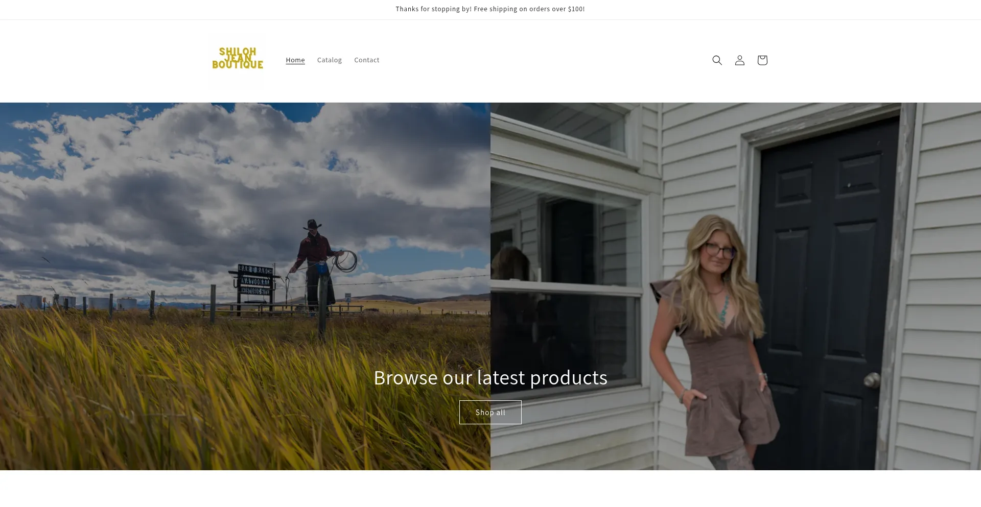 Website screenshot of Shilohjeanboutique.com