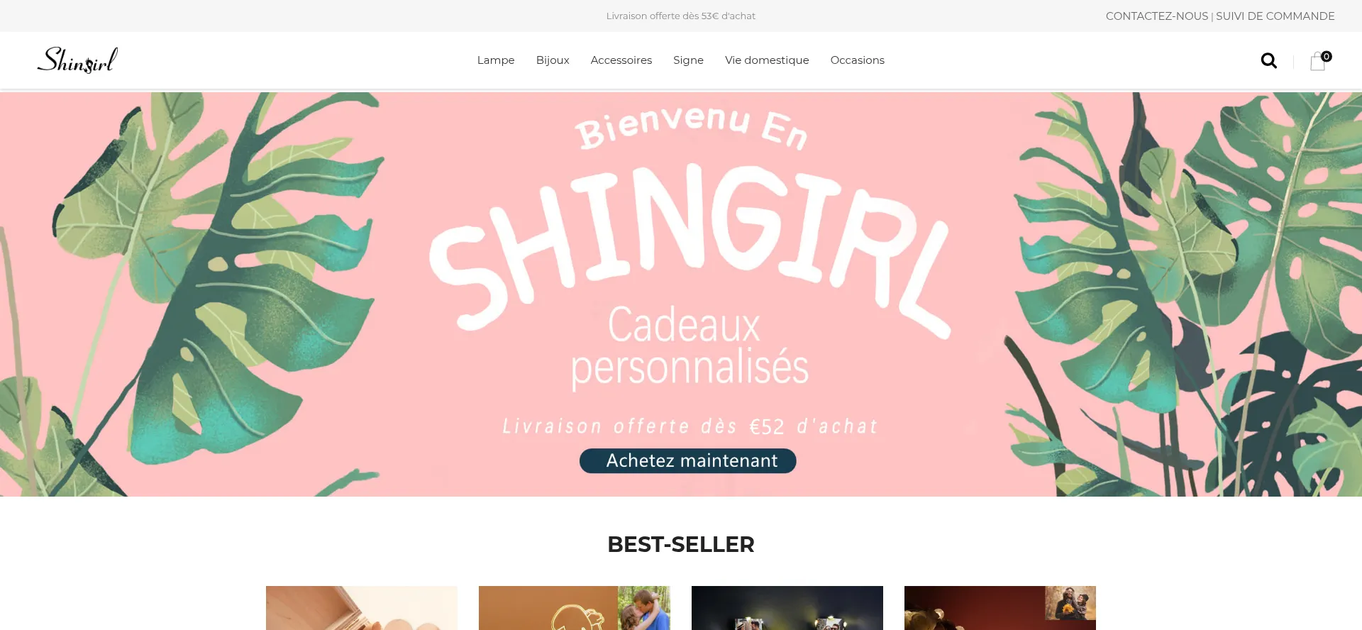 Website screenshot of Shingirl.fr