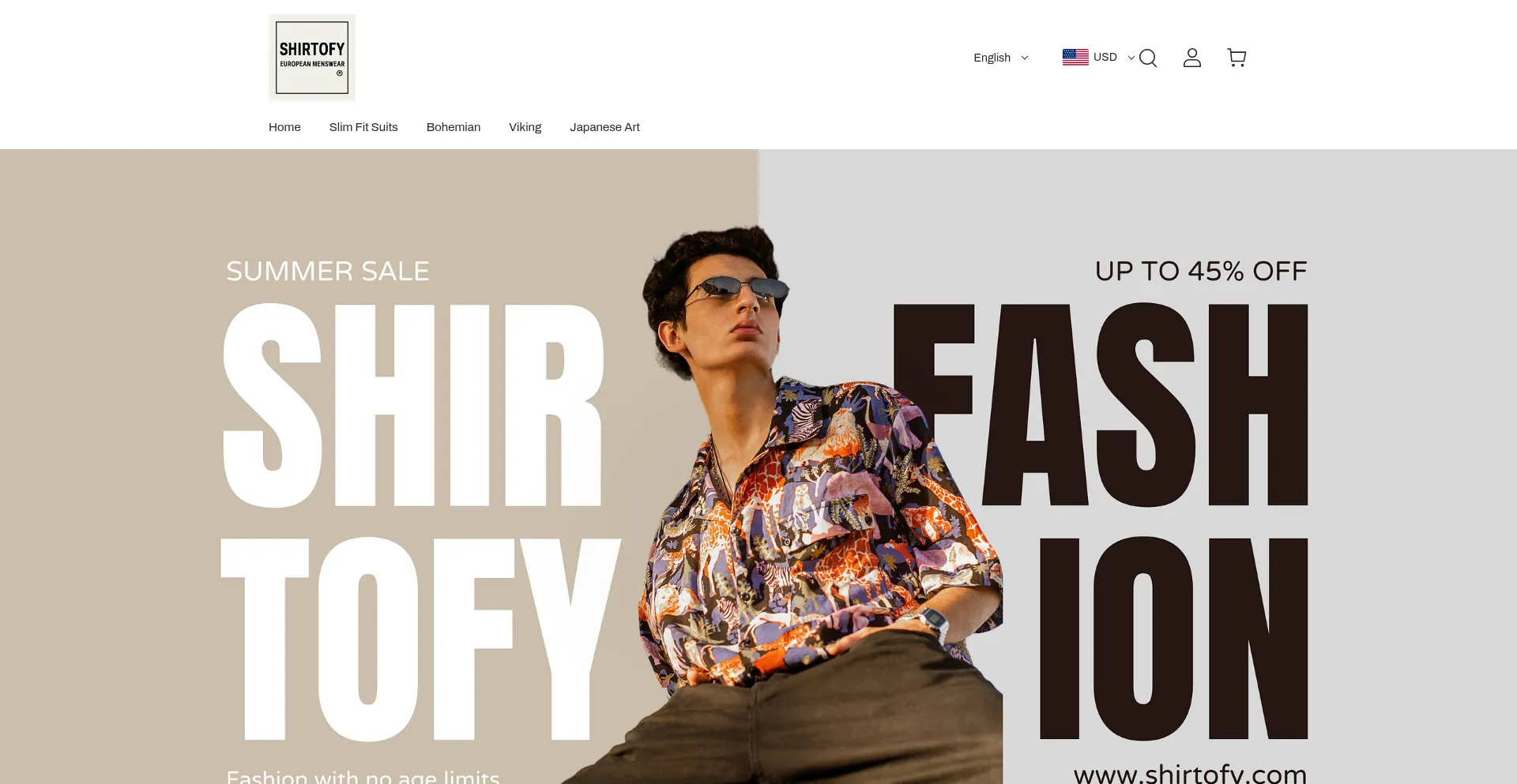 Website screenshot of Shirtofy.com