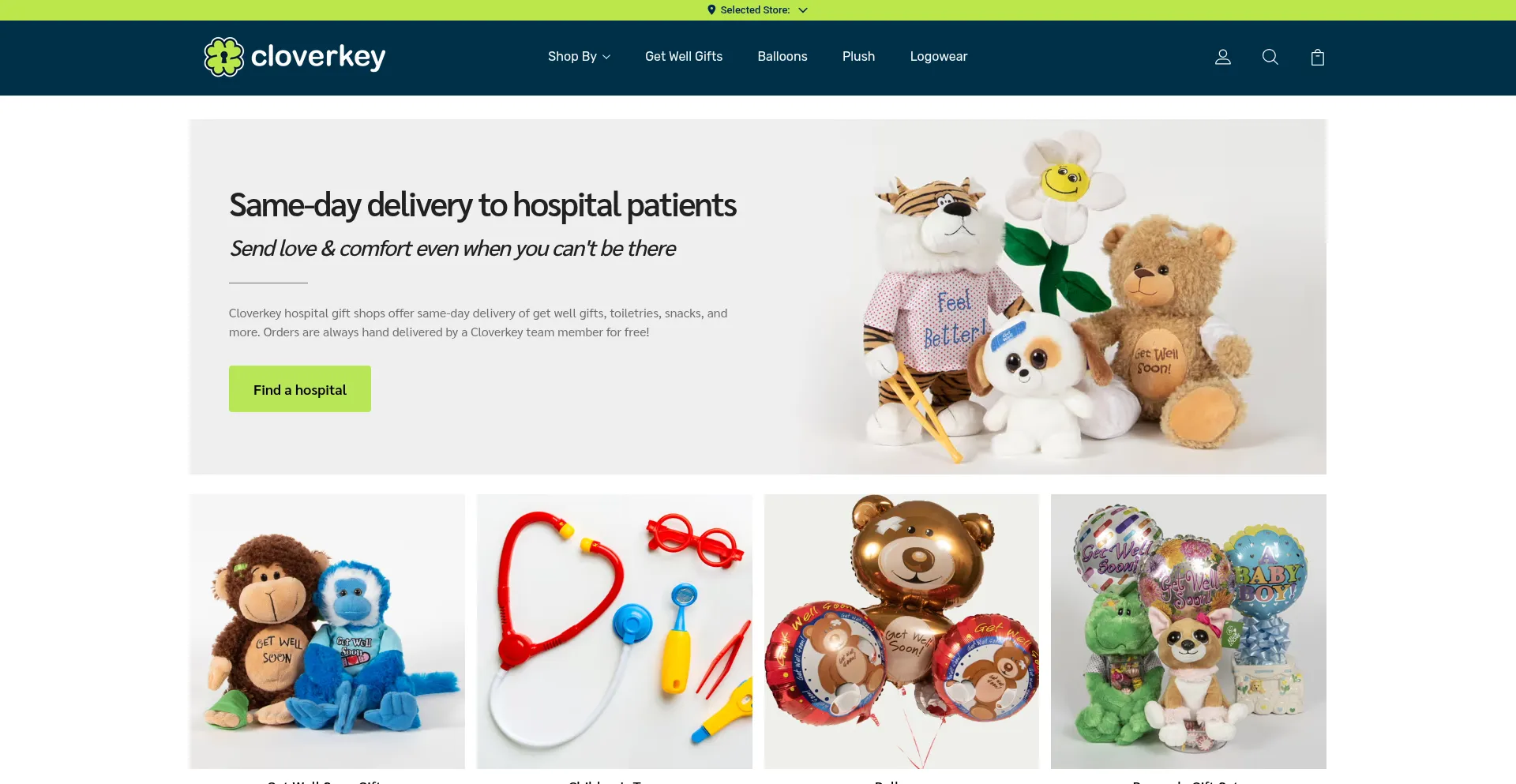Website screenshot of Shop.cloverkey.com