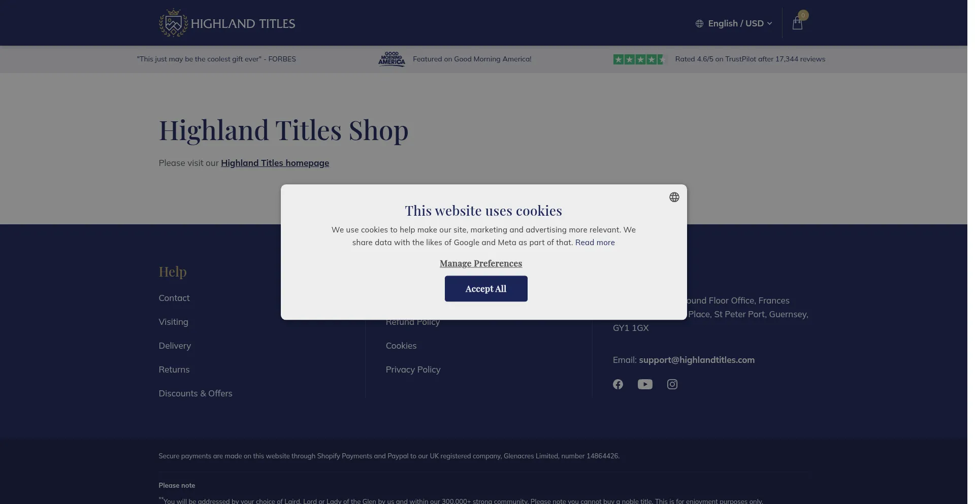Shop.highlandtitles.com est-il Sûr et Fiable ?
