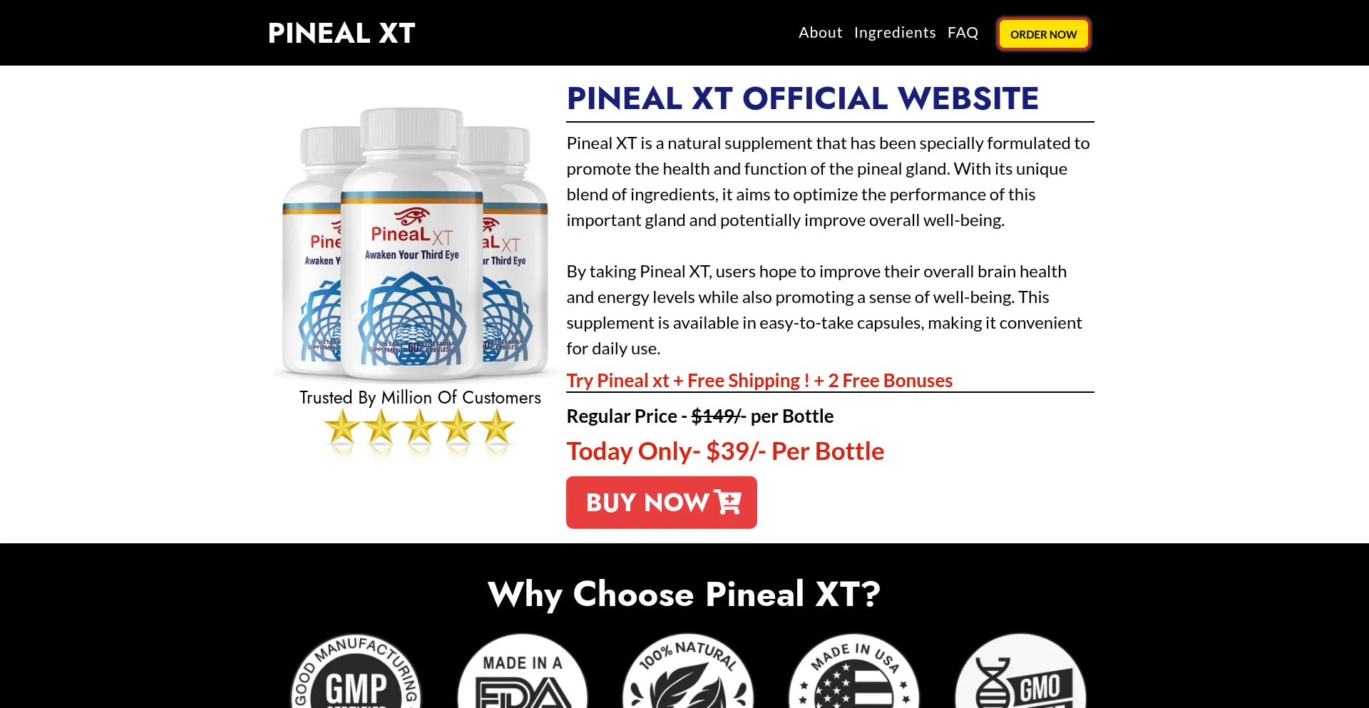 Website screenshot of Shop-pinealxt.com