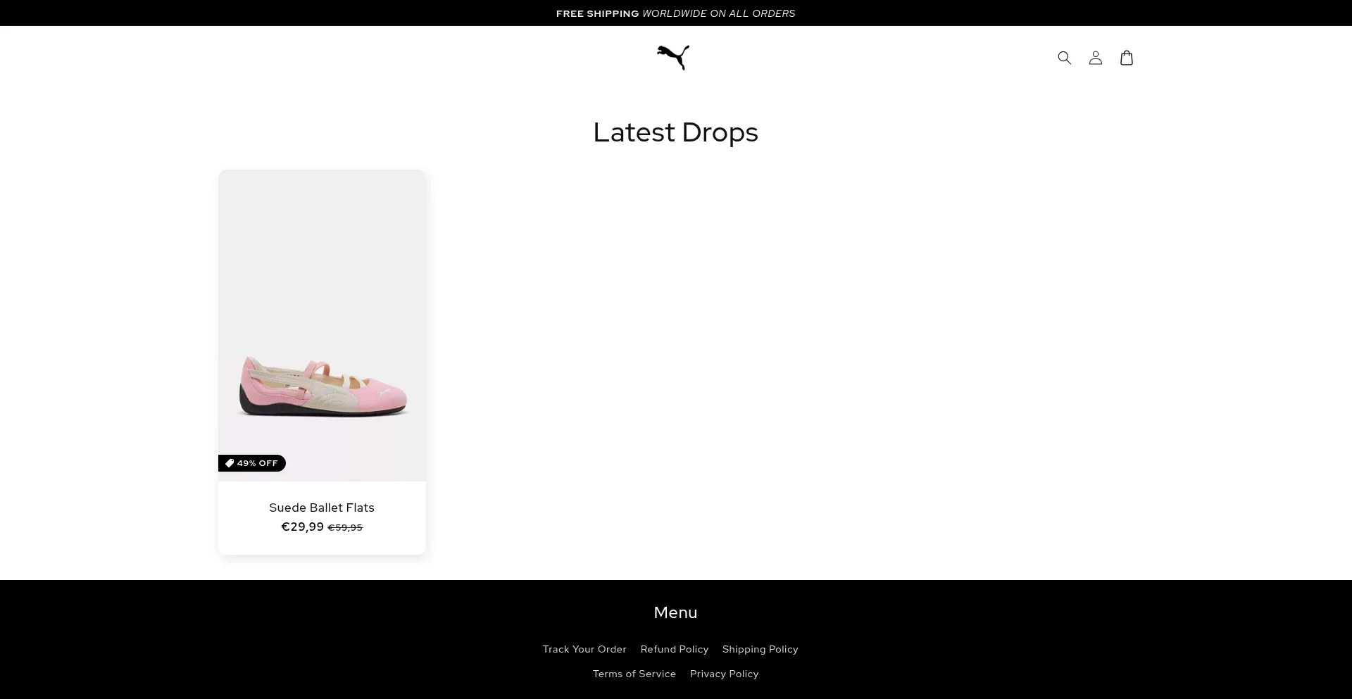Website screenshot of Shop-pma.store