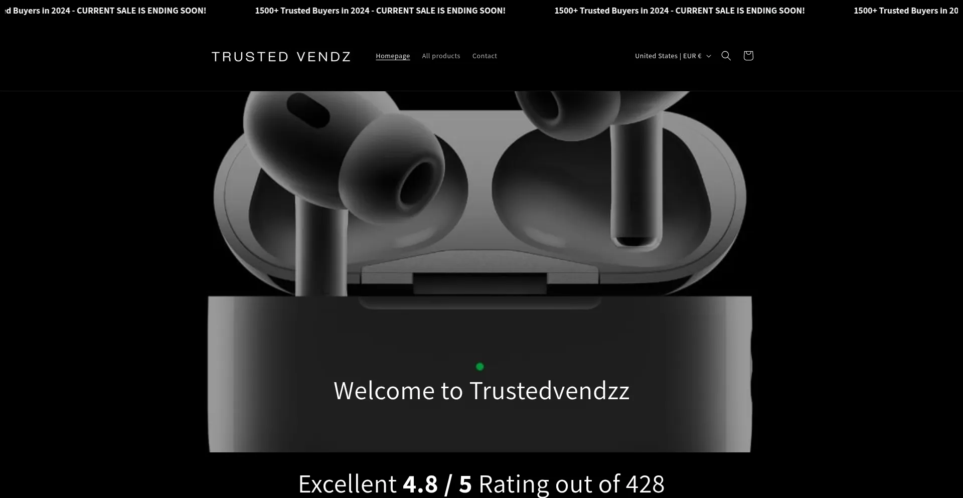 Website screenshot of Shop-trvendz.com