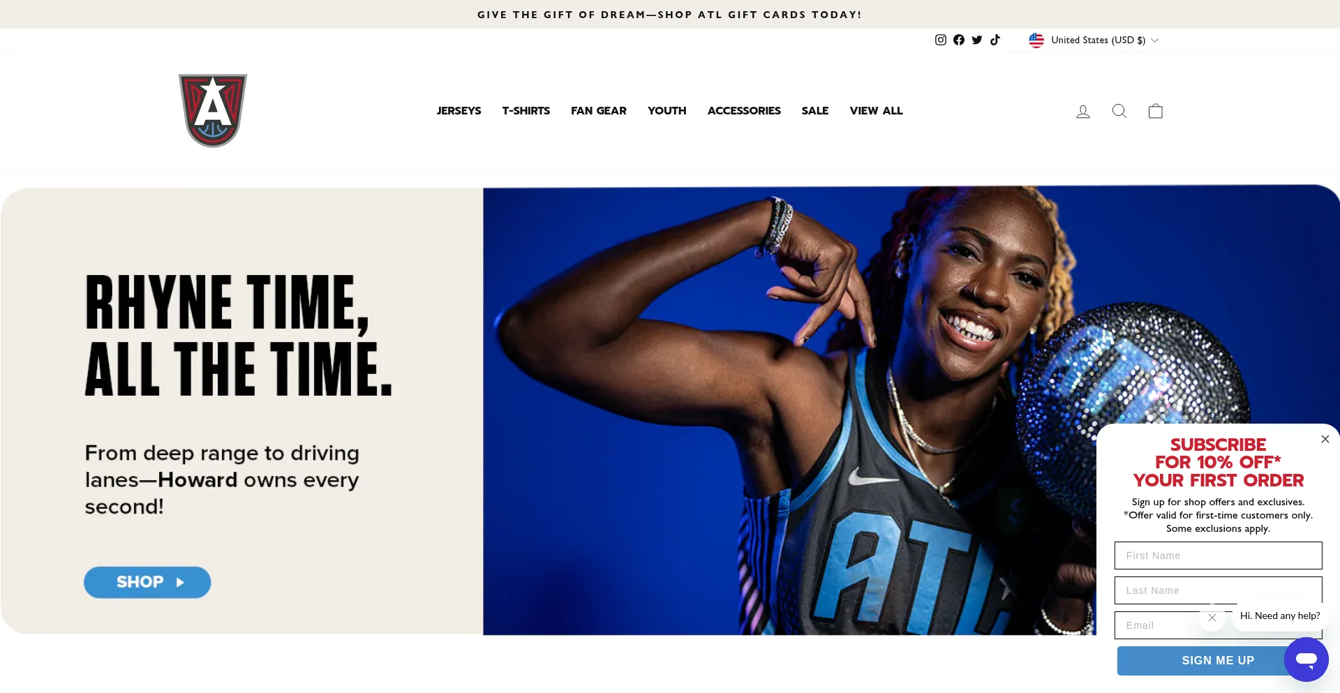 Website screenshot of Shopatldream.com