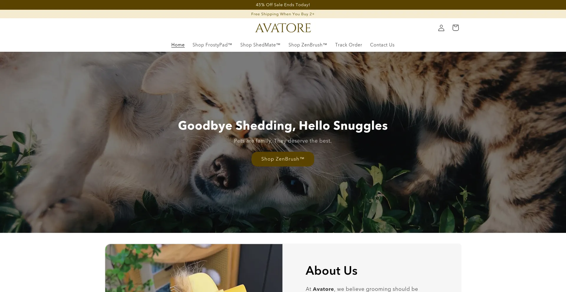 Website screenshot of Shopavatore.com