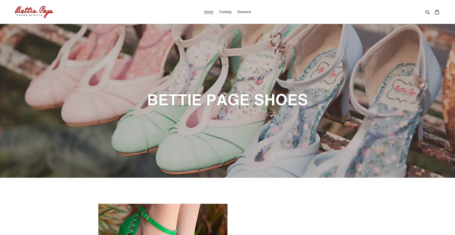 Website screenshot of Shopbettiepageshoes.com