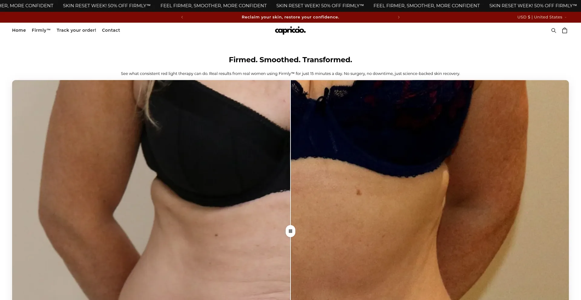 Website screenshot of Shopcapriccio.com