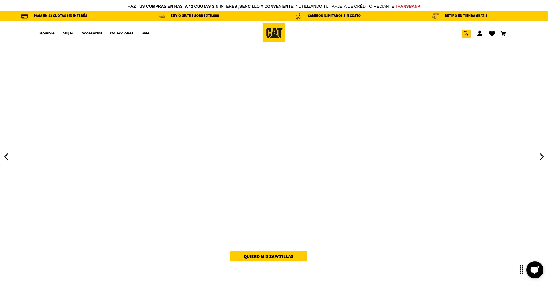 Website screenshot of Shopcaterpillar.cl