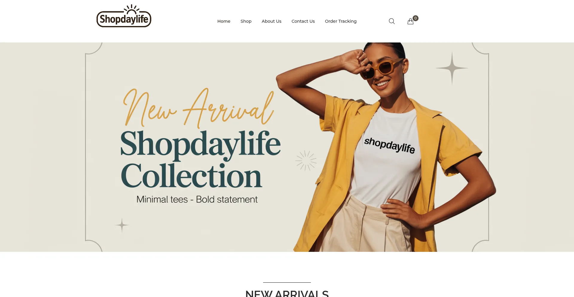 Website screenshot of Shopdaylife.com