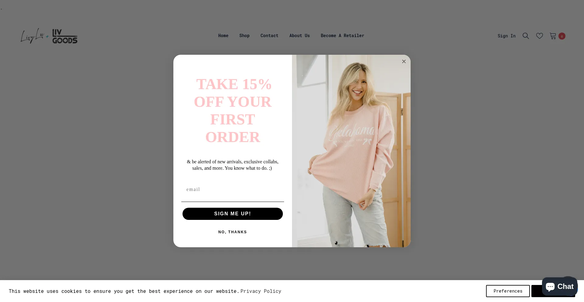 Website screenshot of Shoplivylu.com