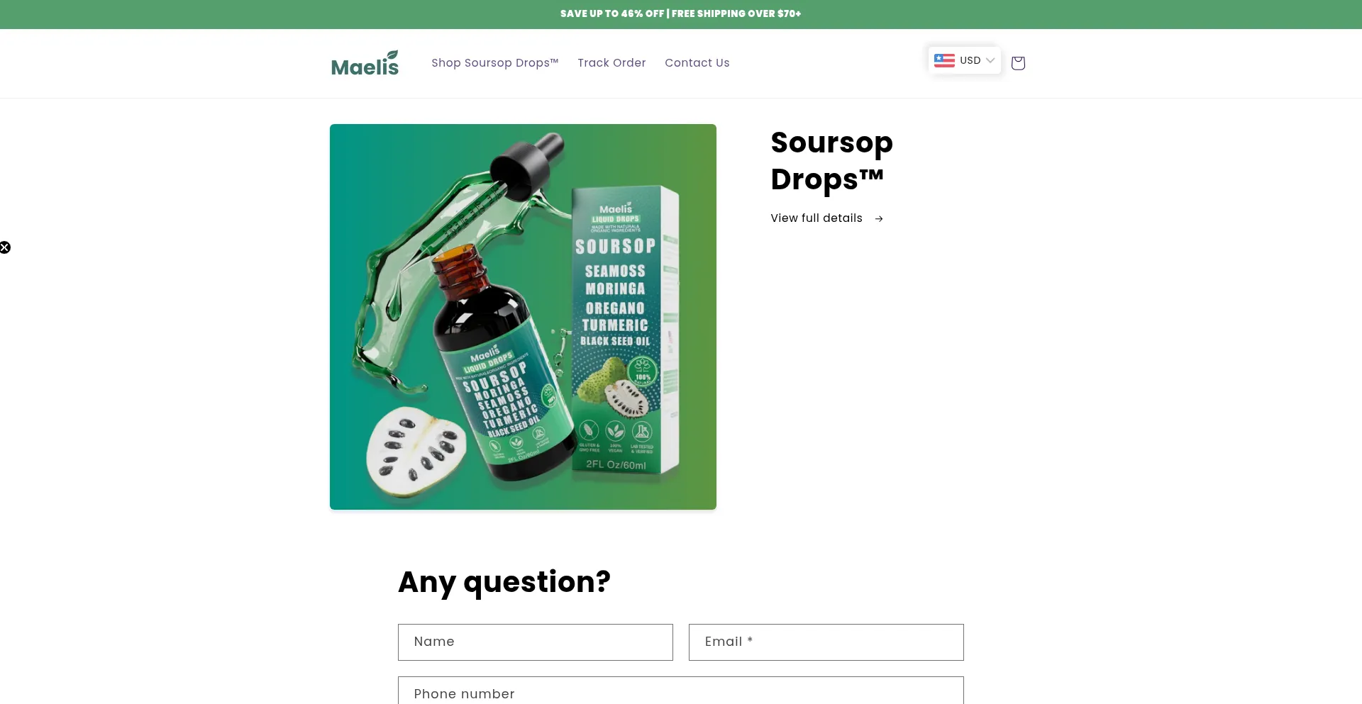 Website screenshot of Shopmaelis.com