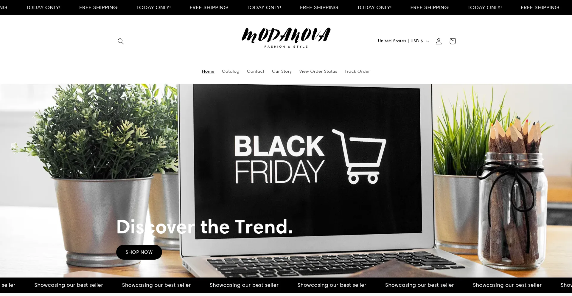 Website screenshot of Shopmodanova.com