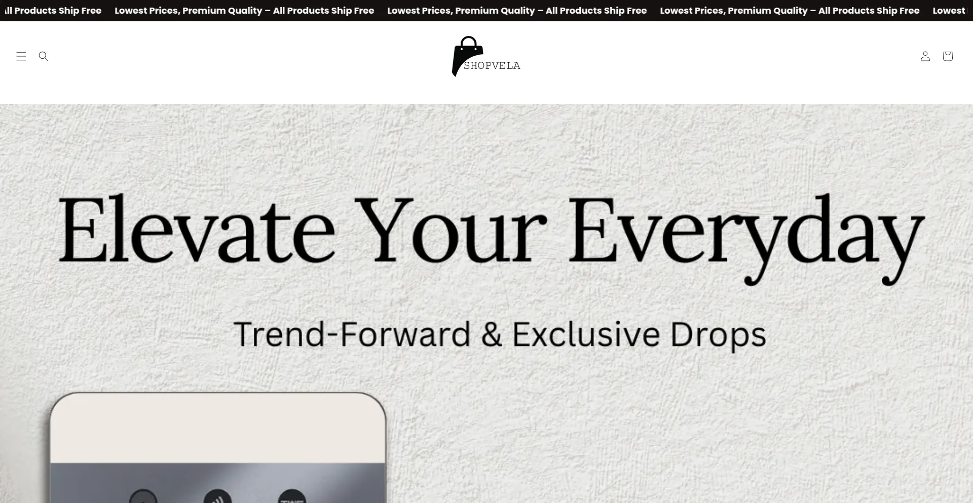 Website screenshot of Shopvela.in