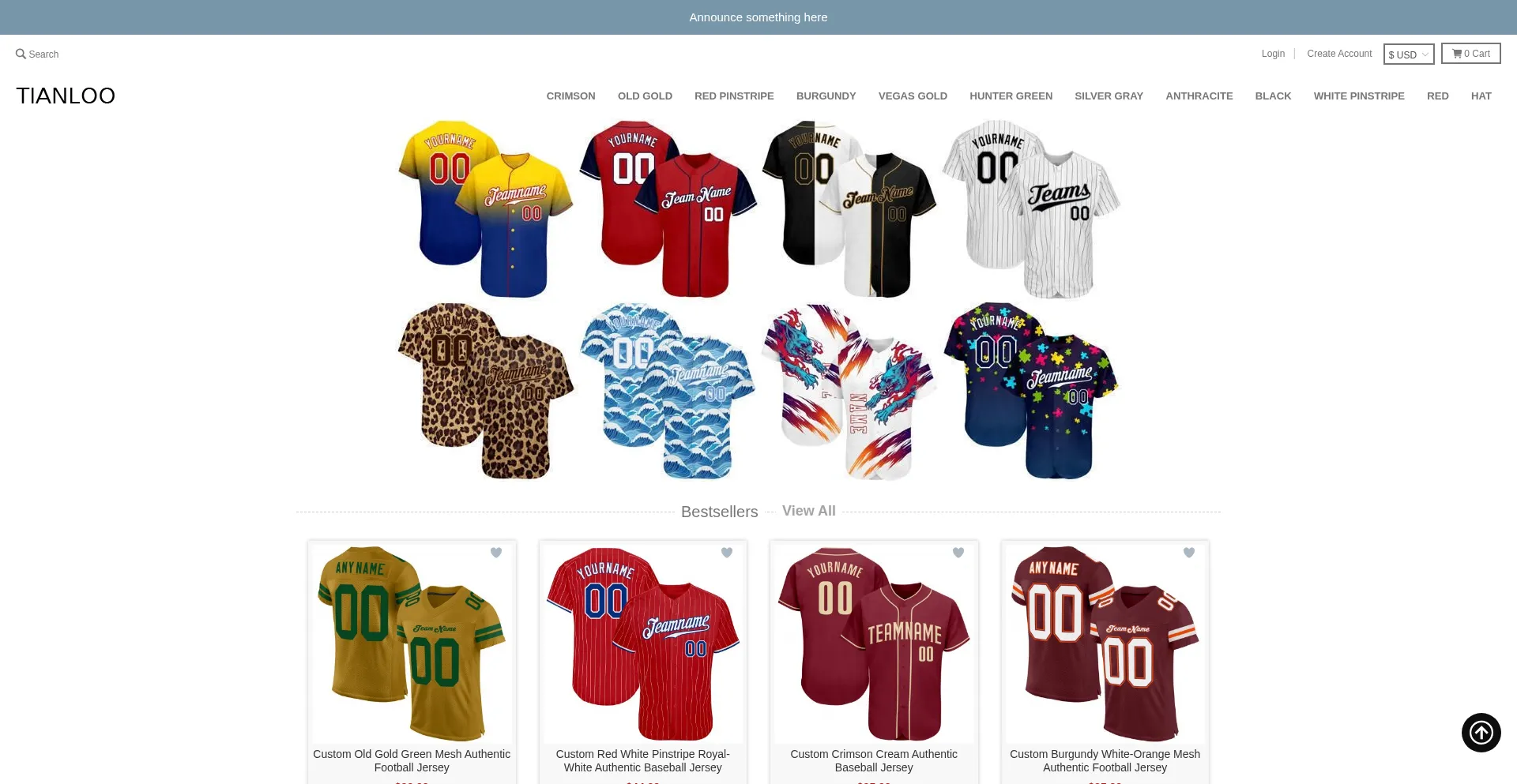 Website screenshot of Shopyourjerseys.com