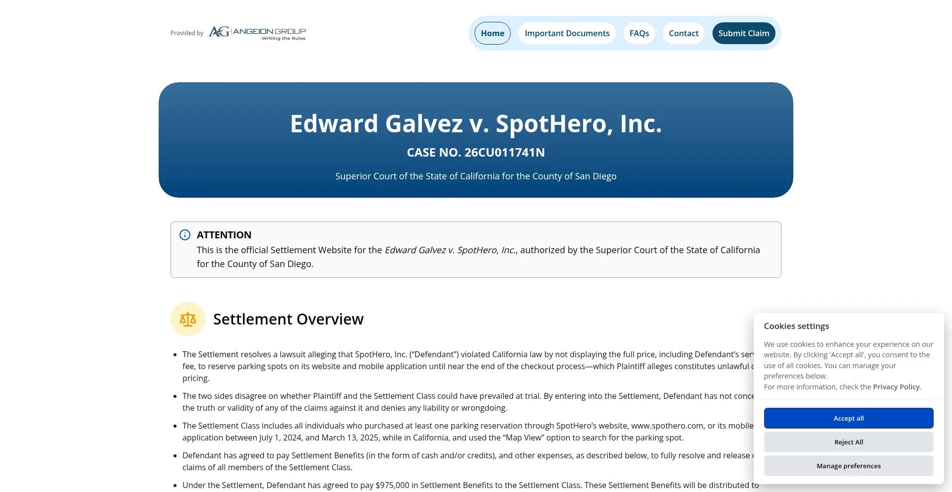 Shpricingsettlement.com