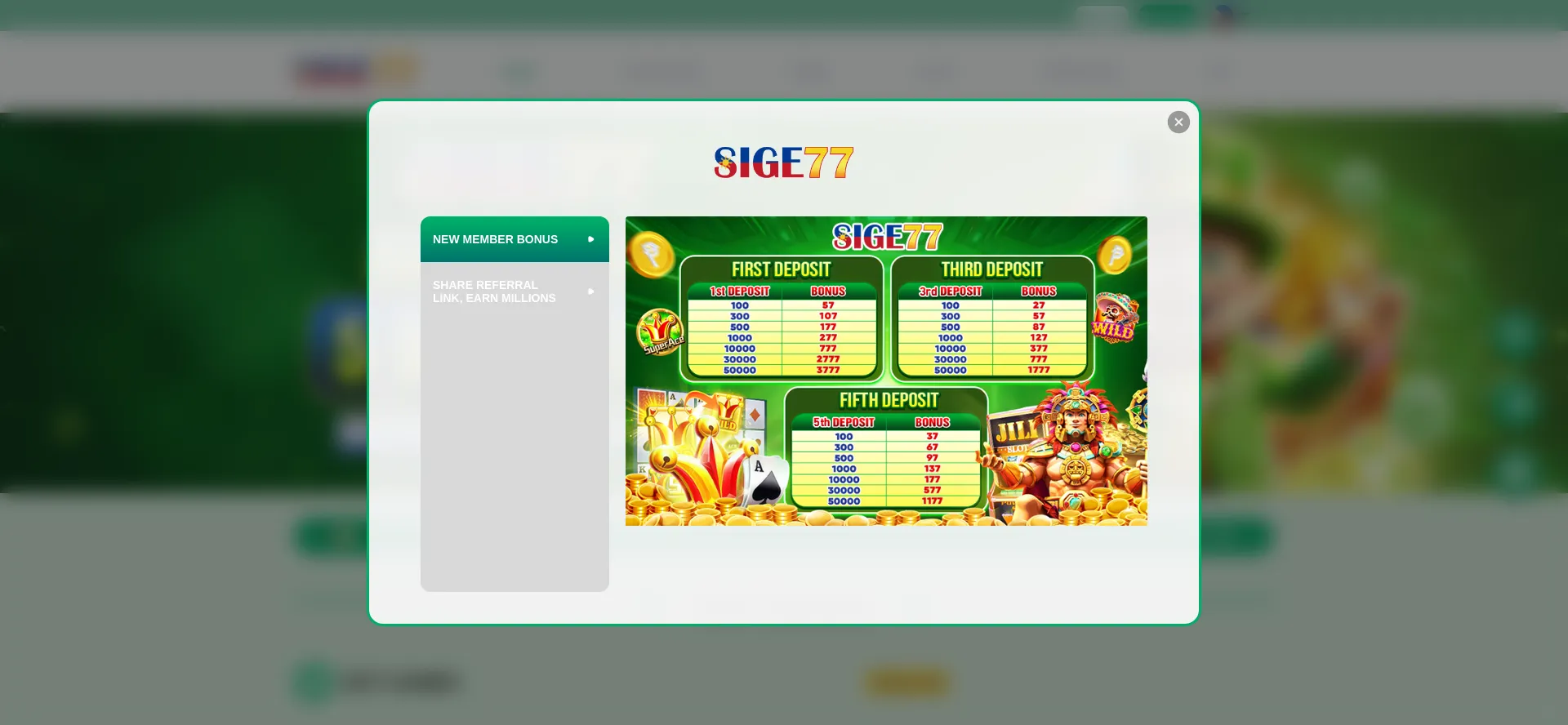 Website screenshot of Sige77.blog