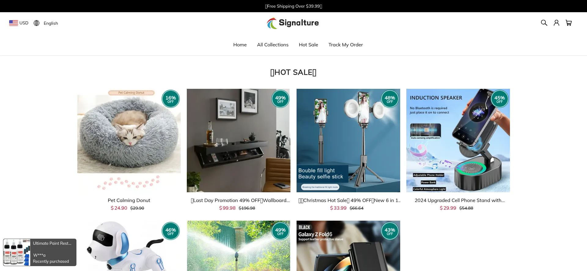 Website screenshot of Signalture.com