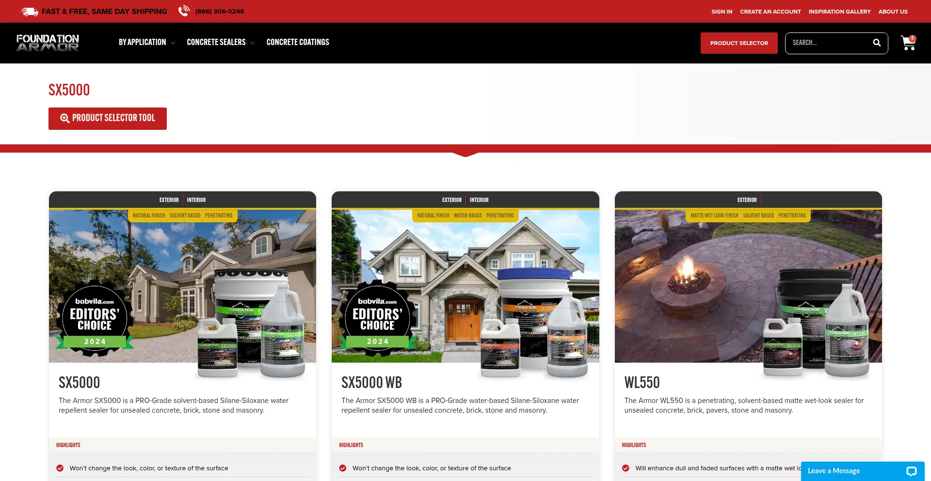 Website screenshot of Silanesiloxanesealers.com