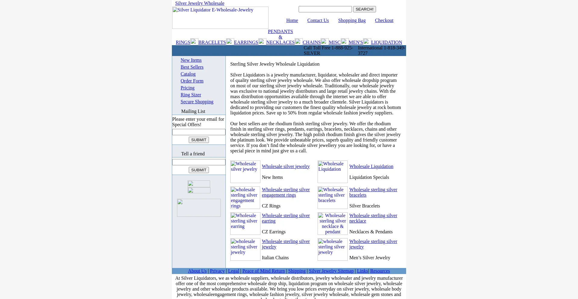 Website screenshot of Silverliquidators.com