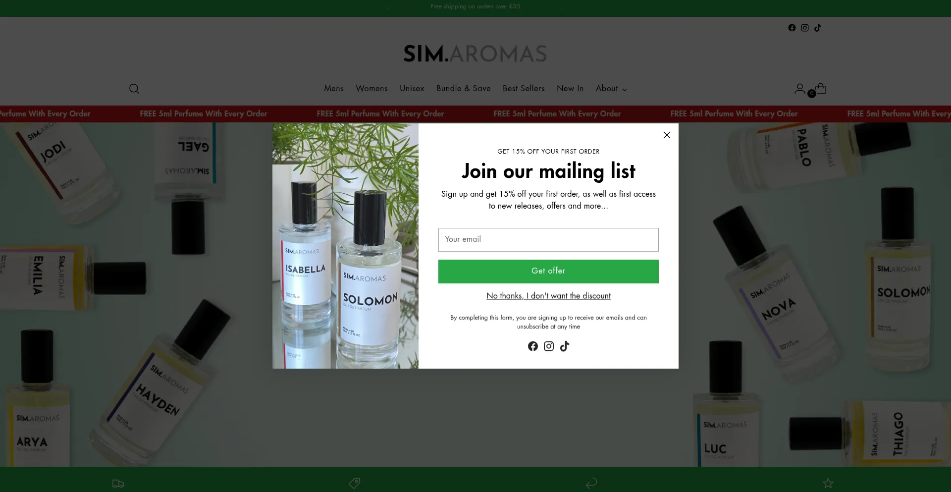 Website screenshot of Simaromas.com