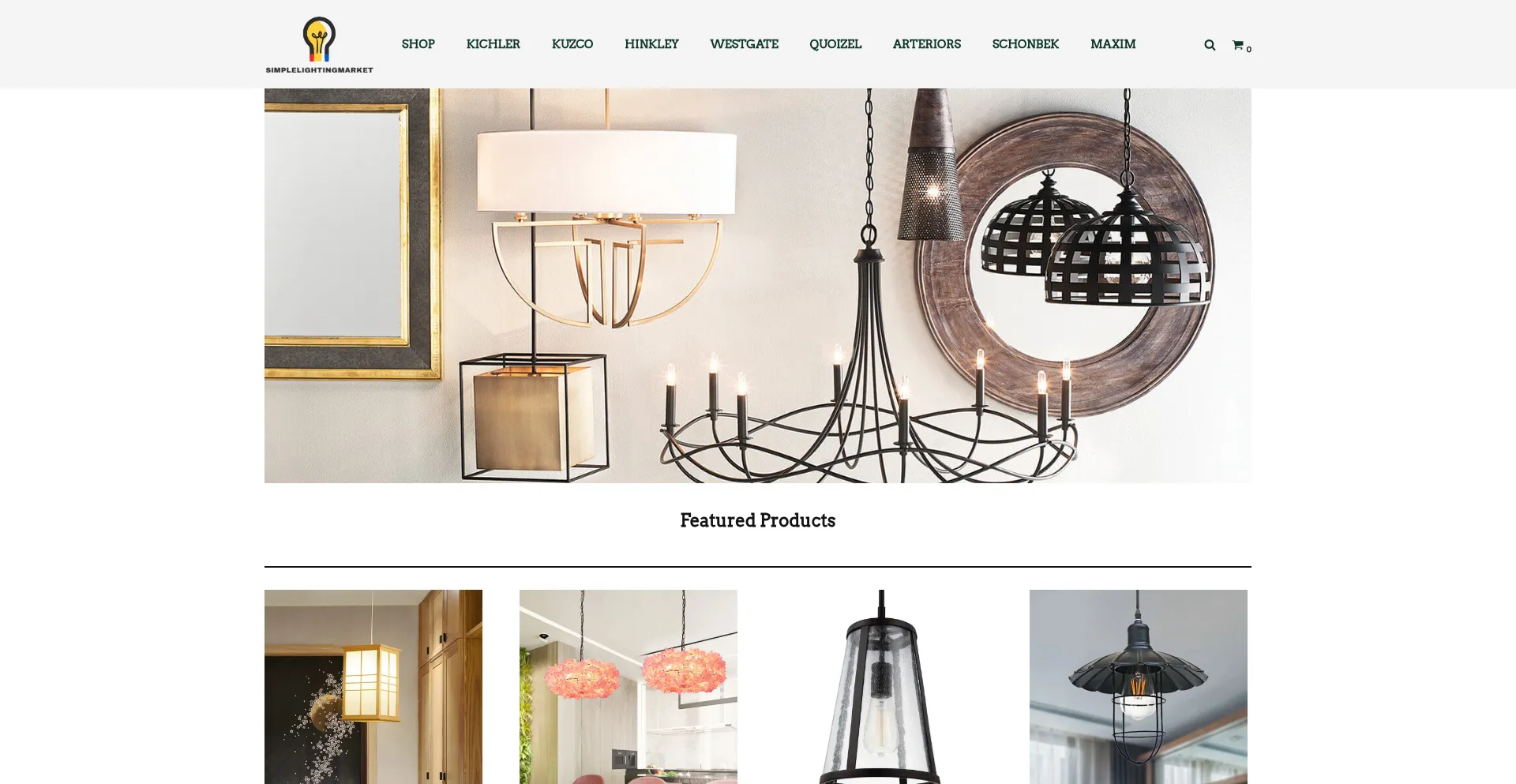 Website screenshot of Simplelightingmarket.com