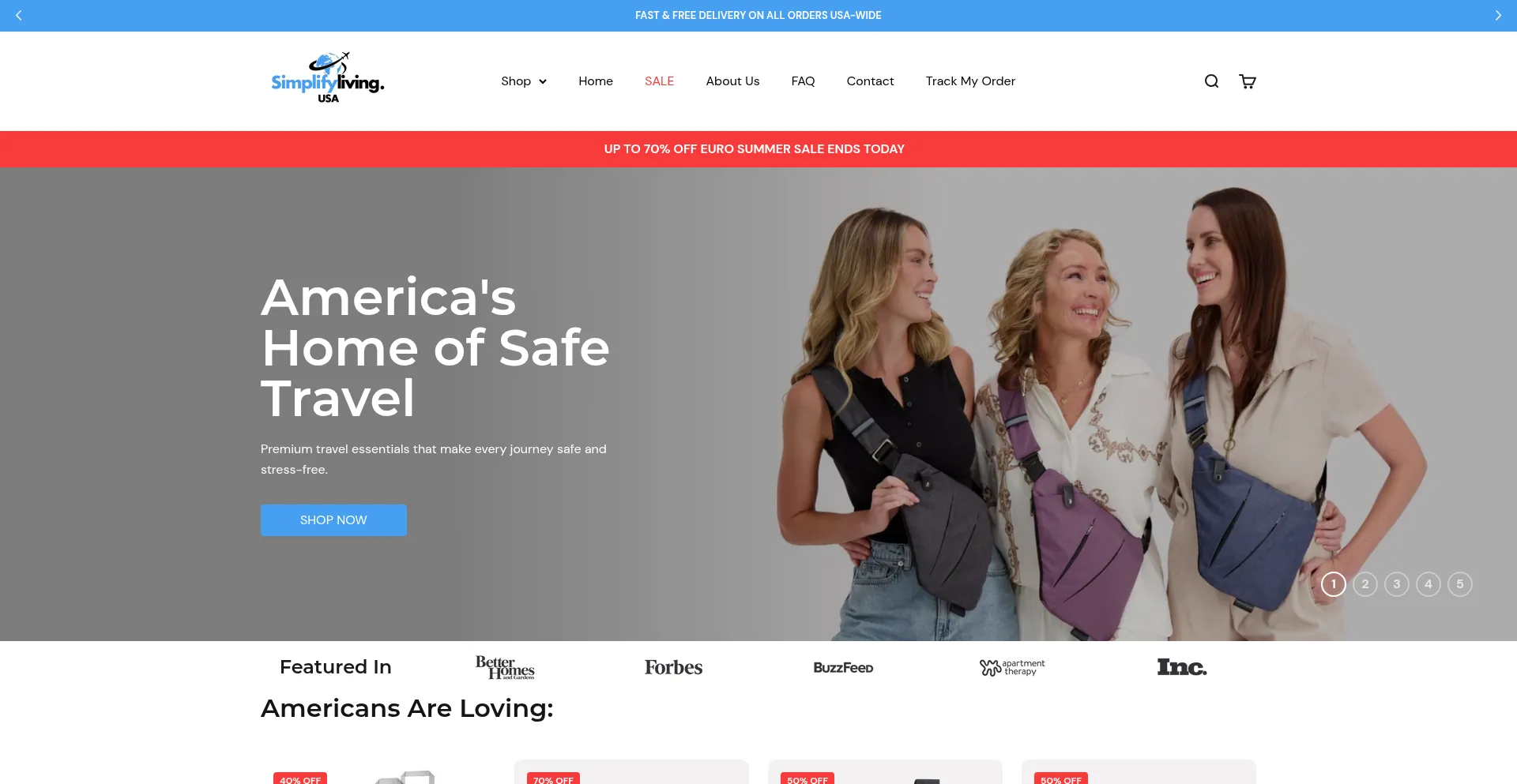 Website screenshot of Simplifyliving.us