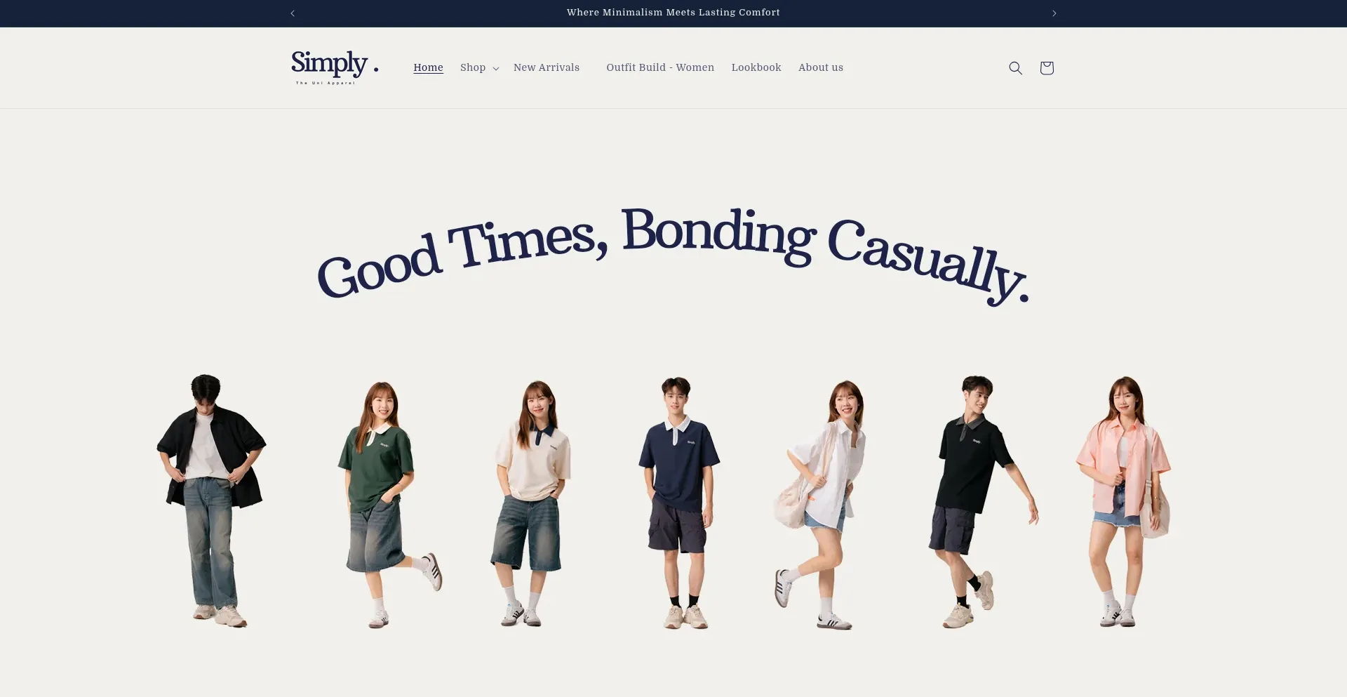 Website screenshot of Simplyapparels.com