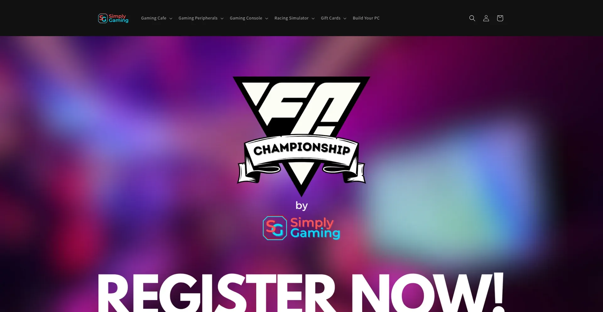 Website screenshot of Simplygaming.in