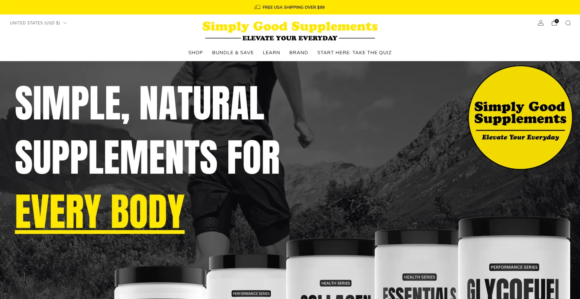 Website screenshot of Simplygoodsupps.com