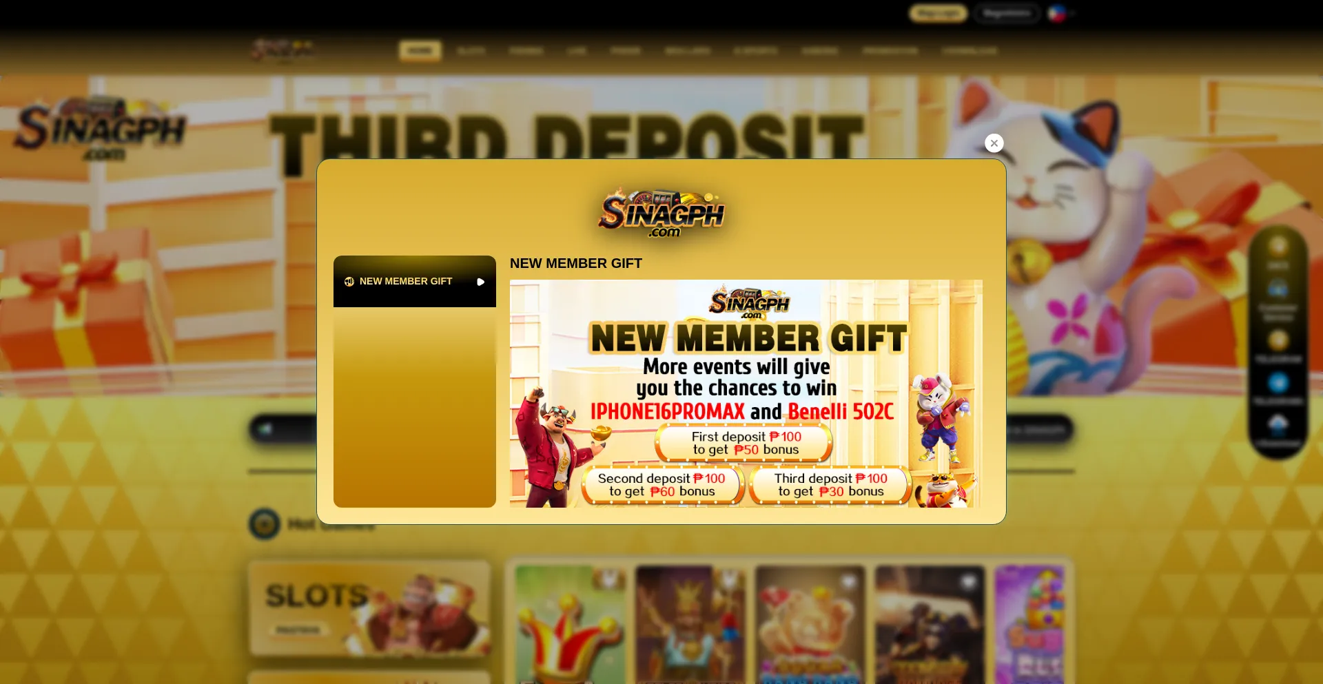 Website screenshot of Sinagph88.cc